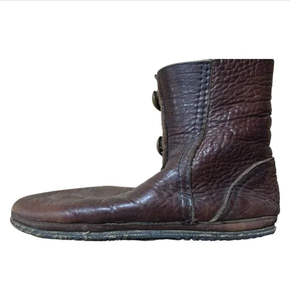 Vintage Unisex All Leather Native American Coin Laced Boots